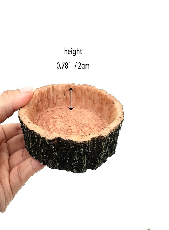 Shelltech Reptile Water Dish and Food Bowl, Resin Dish with Wood Grain Design for Tortoise Gecko Frog Spider Chameleon Scorpion (Black, Mini) - Image 3